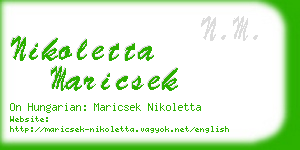 nikoletta maricsek business card